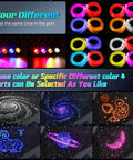 Split 4 Color 12W Car Starlight Headliner Kit With 1000 Fiber Optic Strands, app/RF controls, mixed color options displayed