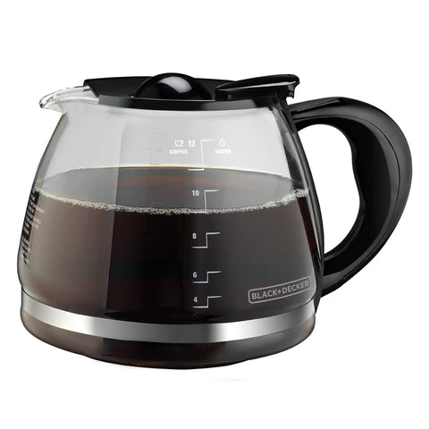 Replacement 12 Cup Coffeemaker Carafe With Black Handle For 12 Cup Programmable Models DLX1050B DE755B DCM100B CM1050B
