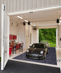 Triple Layer Garage Floor Mat With Waterproof Barrier And Non Slip Backing Heavy Duty Reusable Absorbent Surface installed in garage