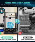 Comparison of PetG 3D Printer Filament 1.75mm Two Spools 2Kg Pack with smooth print vs tangled print