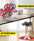 Kids Mini Drone With Altitude Hold And Headless Mode, Two Batteries, Full Propeller Guards, Three Lighting Effects indoors