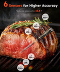 Ultra Thin Wireless Meat Thermometer With 0.5 Second Instant Read Digital Food Thermometer 600ft Bluetooth Range in meat