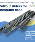 Heavy Duty Rackmount Sliding Rails Kit For 2U To 8U Server Racks Featuring Adjustable 26 To 40 Inch Depth And Rock Solid 130 Pound Limit, showcasing pullout sliders.
