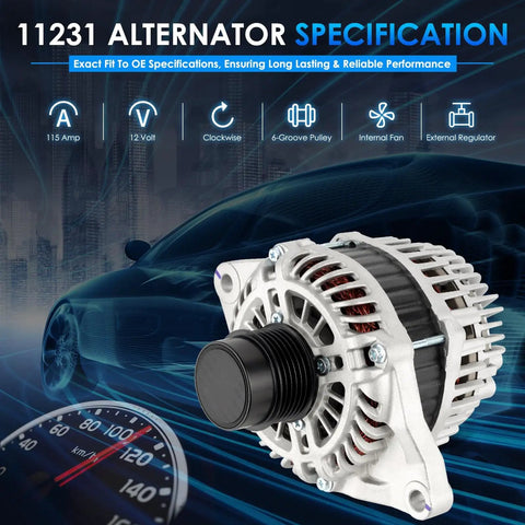 Replacement Car Alternator 11231N Fits Chrysler 200 Cirrus Sebring Avenger Caliber Jeep Compass Patriot 2.0L 2.4L