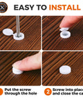 Plastic Hinged Screw Cover Caps 150 White Snap On Caps With Flip Tops For Screw Protection And Rust Resistance installation steps