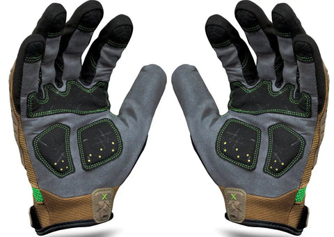Exo Motor Impact Glove For Heavy Duty Work With TPR Impact Protection And Anti Vibration Palm Pads, Brown, Size XL, 1 Pair