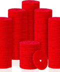 Red Spool Pin Felt Pads For Sewing Machines, 100 Pieces Replacement Felts For Spool Pins, Thread Spool Pin Adapter, Treadle Machine Parts, Ideal For DIY Sewing Arts Crafts And Projects, red felt pads stacked