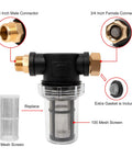 Inline Garden Hose Filter Set For Pressure Washer Inlet Water With 100 Mesh And 40 Mesh Screens, 3/4 Inch Thread, connectors