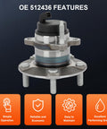 Premium Rear Wheel Hub Bearing Assembly 512436 For 2010 To 2013 Kia Forte Koup Forte5 And Forte Easy DIY Kit