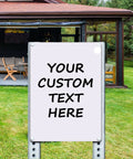 Two Pack Of Crisp White Blank Metal Signs Built Tough With Rust Free Aluminum Easy Wall Mounts For Indoor Or Outdoor Display Perfect For Diy Crafting And Personalized Projects 10 By 7 Inches in a garden setting.