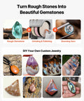 Cabbing Machine With Pro Grade Six Inch Diamond Wheels For Gemstone Grinding And Polishing, gemstones to jewelry process.