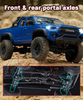 Toyota Licensed FCX24M 1 24th Scale RC Crawler Tacoma Style Rock Truck With Realistic ABS Hard Body on rocky terrain