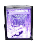 Powerful 2000W UV Light Box Curing Enclosure For Shoes And Resin with sneaker inside, showing large 48x40x60 cm chamber and UV light glow