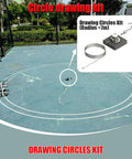 Dual Line Floor Tape Applicator For Quick Floor Marking In Warehouses, Aisles, Playgrounds And Gyms, Pasting Machine With Circle Drawing Kit, Keeps Lines Straight From Standing Position, Reduces Back Strain, Roller Masking Option. circle drawing kit for sports court, radius under 7m