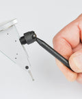 Fowler universal indicator holder with swivel and 0.25 in shank, side view.