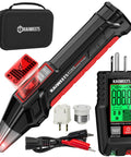 All In One Circuit Breaker Finder With LCD Display, GFCI Outlet Tester And Electrical Tracer Tool With NCV Test And Built In Flashlight, Includes Carrying Case And Adapters KT301P