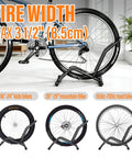 Push In Floor Bike Stand For 16 To 29 Inch Bikes No Lift Needed Easy Roll In Garage Parking Rack shown with 3.4 inch tire