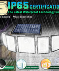Outdoor Solar Flood Light With Motion Sensor, 416 LEDs Delivers 3000 Lumens Of Serious Brightness, IP65 Waterproof Design