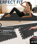 Interlocking EVA Foam Gym Mats Set 18 Pieces For Home Gym And Garage, 12.6 By 12.6 Inch Puzzle Floor Tiles, anti-slip, in use