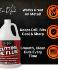 Multipurpose Metal Cutting Fluid For Drilling, Tapping, And Milling, Dope Cutting Oil For Stainless Steel, Titanium, And All Metals, Made In USA, 1 Gallon, Low Foaming Lubrication For Smooth Tool Life