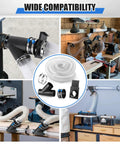 All In One 4 Inch Dust Collection Kit With 10 Ft Clear PVC Hose Includes 4 Inch Y Fitting 4 Inch Blast Gate Flex Cuff Two Steel Thumbscrew Clamps And Two Steel Hose Clamps For Woodshop Vacuum System in various woodshop setups.
