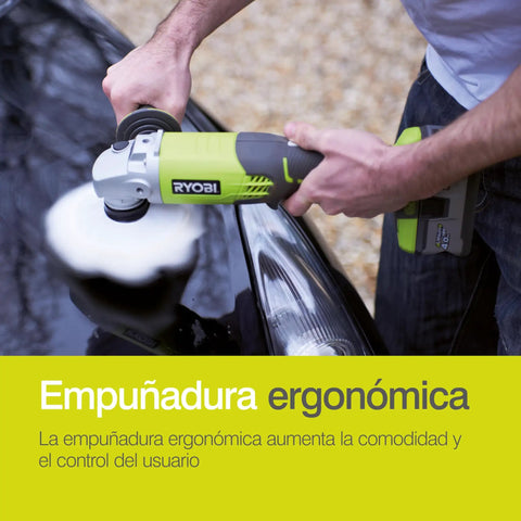 R18AG 0 One Plus Cordless Angle Grinder Angled Head For Easy Cuts And Bevels 18 Volt Tool In Black And Green Built For DIY Pros And Pro Grade Shop Use With Quick Change Guard And Comfortable Grip