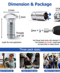 Heavy Duty Garage Door Track Bolt Kit Quarter Twenty Five Eighth Inch Hex Washer Head Screws with detailed dimensions and tools for installation.