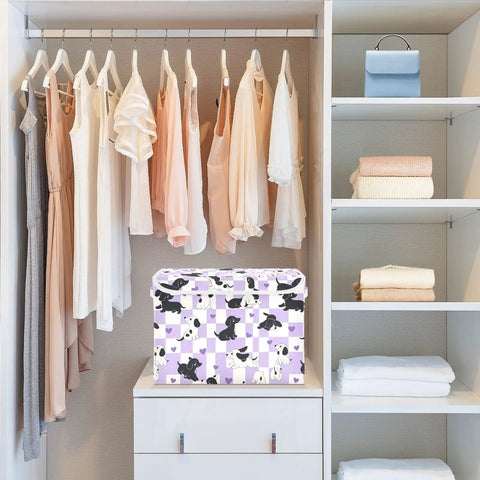 Heavy Duty Foldable Storage Bin With Secure Flip Top Lid And Sturdy Handles For Bedroom Organization Closet Decluttering, 16.5x12.6x11.8in. 