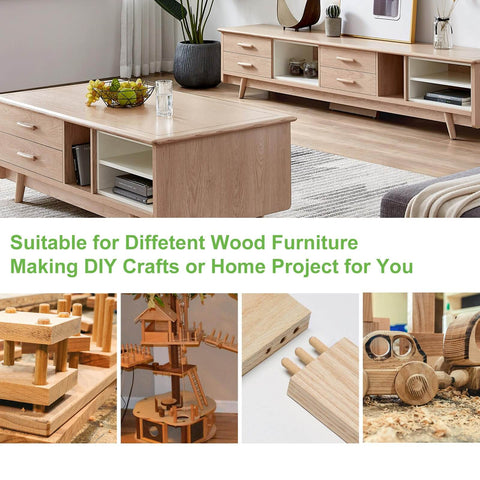 Five Sixteenths Inch By One Inch Wooden Dowel Pins, Natural Beech Wood Fluted Rods for crafts in furniture projects view