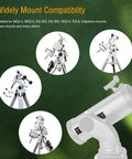 21cm GP Prism Rail for Telescopes, aluminum mounting rail compatible with NEQ/EQ series mounts, shown with various telescope setups.
