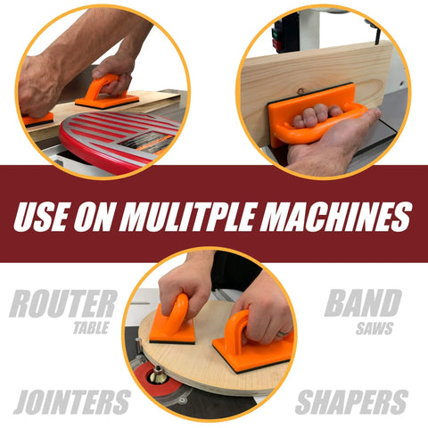 Two Pack Table Saw Push Blocks With Non Slip Pad And Ergonomic Handle For Hands Free Cutting On Router Tables Jointers Shapers And Band Saws For Safer Woodworking And Cleaner More Precise Cuts