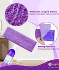 Microfiber Mop Pads For Swiffer PowerMop And 13 To 15 Inch Mops 10 Pack Reusable Wet And Dry Cleaning Pads For Dust Pet Hair And Sticky Spills Easy Attach And Quick Switch, purple microfiber pad close-up