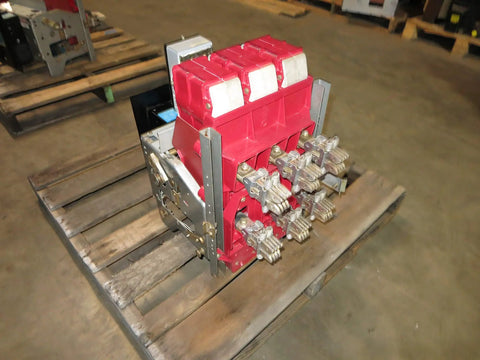 Type K Six Hundred Air Circuit Breaker With Rms Nine Microversa Tripping Unit For Four Eighty Vac Panels Plug And Play Setup on wooden pallet.