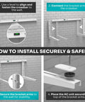 Installation guide of Beefy Outdoor Mini Split Wall Mount Bracket For 9000 To 36000 BTU Units Weatherproof Mount with drill bit