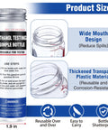 Image of a 2 Pack Reusable E85 Ethanol Tester Kit With Wide Mouth Bottles, showcasing size and design instructions.