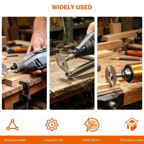 1/8 And 1/4 Inch Hex Round Shank Rotary Drill Saw Set With 6 HSS Cutting Blades For Wood Plastic Aluminum Brass Copper, Perfect For DIY Projects And Home Tool Kit, Fits Most Rotary Tools in use on wood and metal