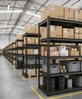 72 Inch High Garage Shelving Unit With 2500 Lbs Total Capacity For Home Garages And Light Commercial Use, steel warehouse rack with boxes