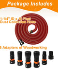 Ten Foot Vacuum Hose With Six Adapters For Dust Collection One And One Quarter Inch Diameter Fits Home And Workshop Vacuums
