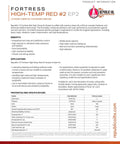 Product information sheet for Red High Temp No. 2 Lithium Complex Heavy Duty Grease For Multi Purpose Use In Chassis And Wheel Bearings.