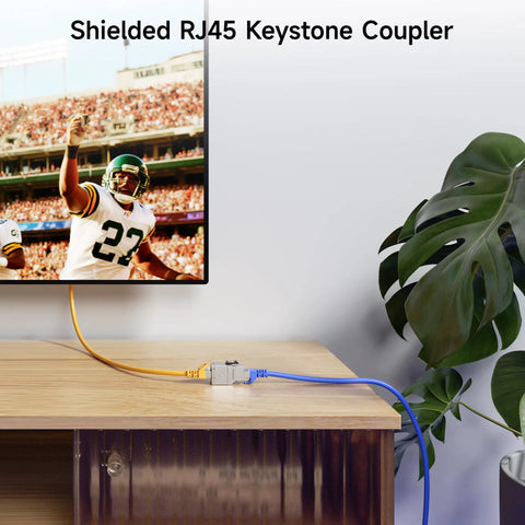 5 Pack Shielded Cat6 Keystone Couplers For Patch Panels And Wall Plates RJ45 Ethernet Female To Female With Gold Plated Contacts