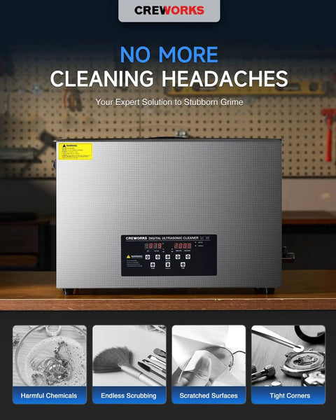 30L Ultrasonic Cleaner With Degas Mode And 600W Heater 40 KHz Power featured on workbench with control panel visible