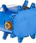 GrohFlex Universal Rough In Box with 1/2 Inch Inlets and Outlets front view showing leakproof housing and fixing points
