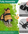 Heavy Duty Lawn Aerator Shoes With Spikes Easy Wear Hook And Loop Straps Preassembled Aeration Sandals One Size Fits All