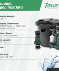 Automatic Drain Pump System With 0.3 HP Submersible Sump Pump 115V Utility Pump product specifications sheet with image
