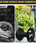 Heavy Duty Built To Last 100Ft Three Eighths Inch NPT Pressure Washer Hose Reel With Swivel Arm Steel Wall Mount Bracket 4000 PSI