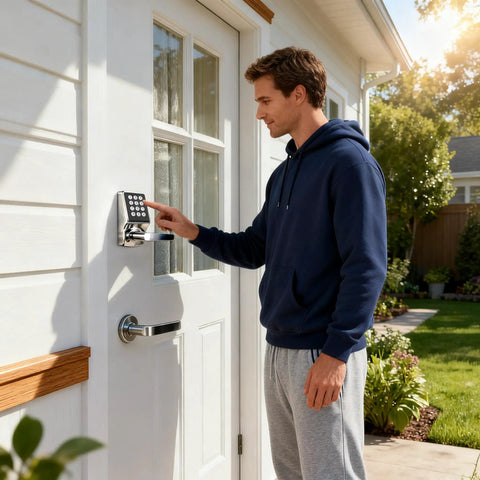 No Sweat Keyless Entry Door Lock With Keypad And Smart Handle Electronic Deadbolt Built For Ic Cards Personal Passcodes And App Access To Keep Your Home Legit Secure In Silver