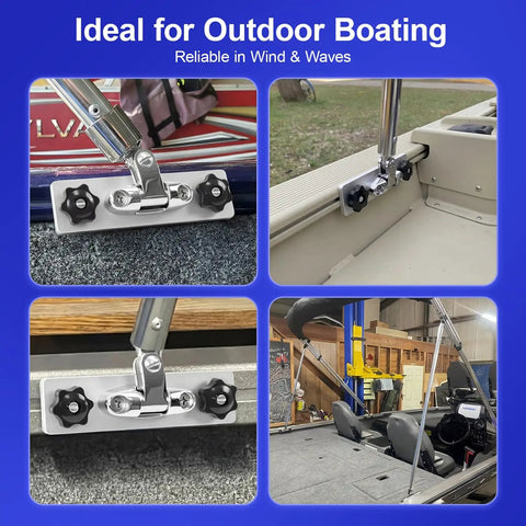 Straight Badass Aircraft Grade Aluminum Bimini Top Mount For Your Boat Track System Fits Lund Sport And Tracker Versatrack durable hinge installation.