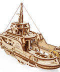 Rubber Band Powered Tugboat Model Kit 3D Wooden DIY Self Assembly Brainteaser With Mechanical Gears And Pendulum Motion For Curious Builders And Creative DIY Enthusiasts, wooden tugboat model