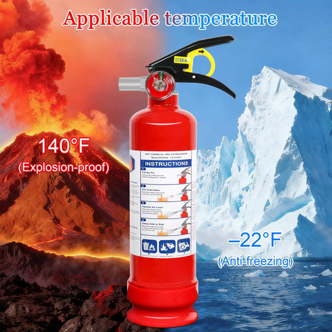 Heavy Duty ABC Dry Chemical Fire Extinguishers Two Pack With Wall Mount Bracket Road Ready And Built To Last For Your Garage Truck Or Daily Driver Handles Deep Freeze And Scorching Heat Up To One Forty Degrees Fahrenheit Six Year Shelf Life Just Park It