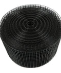 Top Shelf 1/2 Inch Black Hardware Cloth Roll 6 Inch Wide By 98 Feet Long in a coiled roll, sturdy 19 gauge iron wire for fencing.